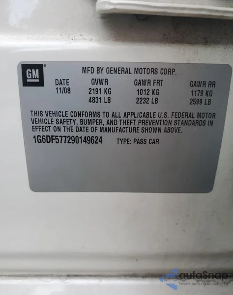 2009 Cadillac Cts from USA, damaged, VIN 1G6DF577290149624